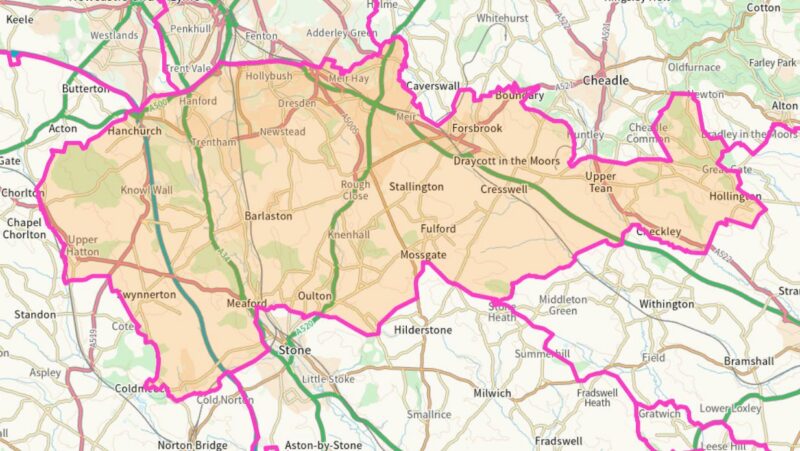 Map of the Stoke-on-Trent South Constituency